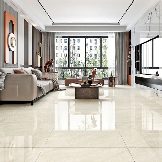 Nova Beige Polished Cream Wall And Floor Porcelain Tiles 60cmx60cm